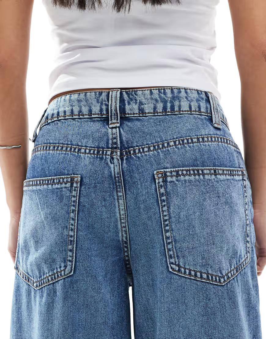 NIEBIESKIE SPODNIE JEANS SZEROKIE NOGAWKI 