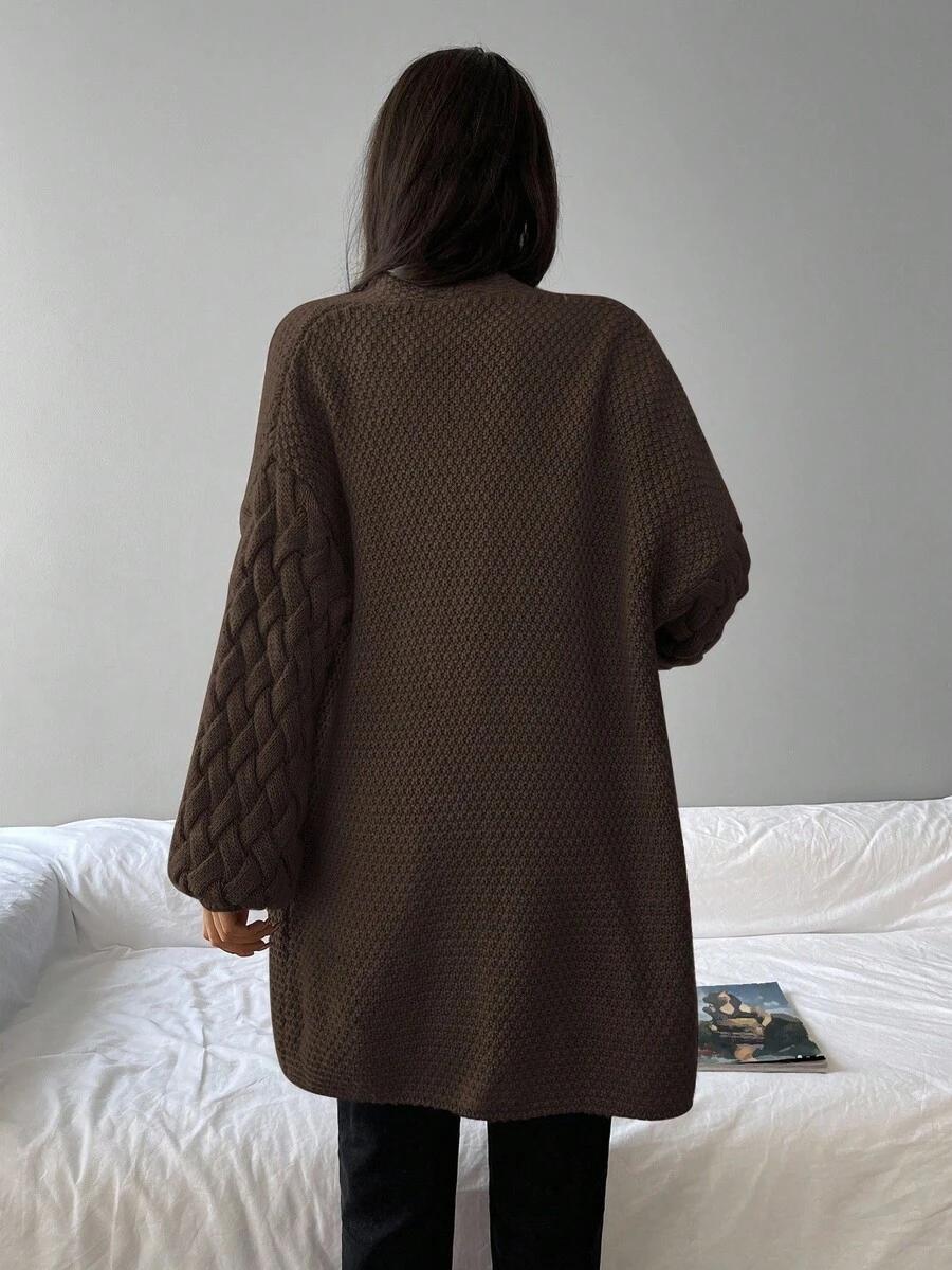 BRĄZOWY SWETER KARDIGAN