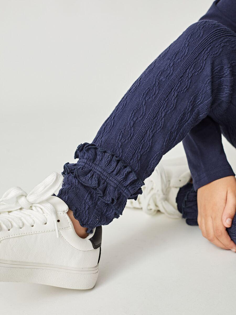 GRANATOWE LEGGINSY TEKSTURA 