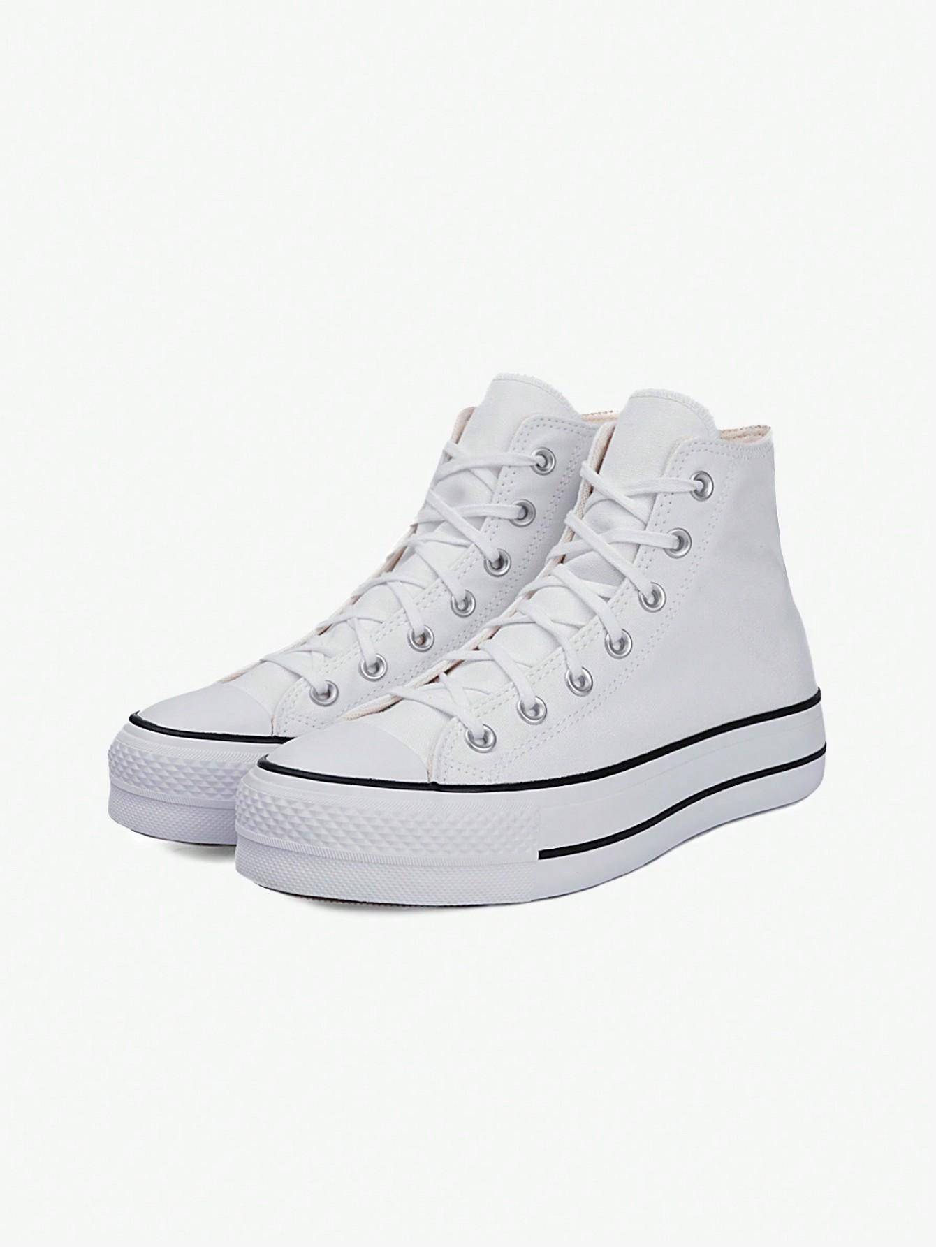 BIAŁE SZNUROWANE TRAMPKI platforma CHUCK TAYLOR ALL STAR