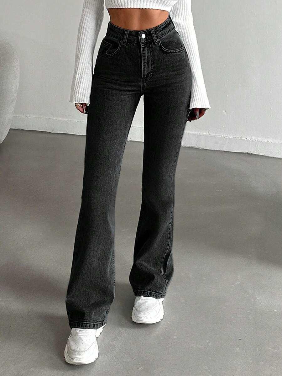CZARNE SPODNIE JEANS KIESZENIE 