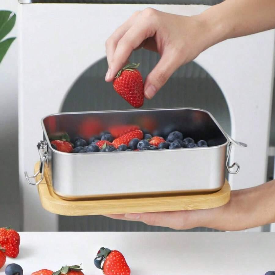 srebrne pudełko lunchbox