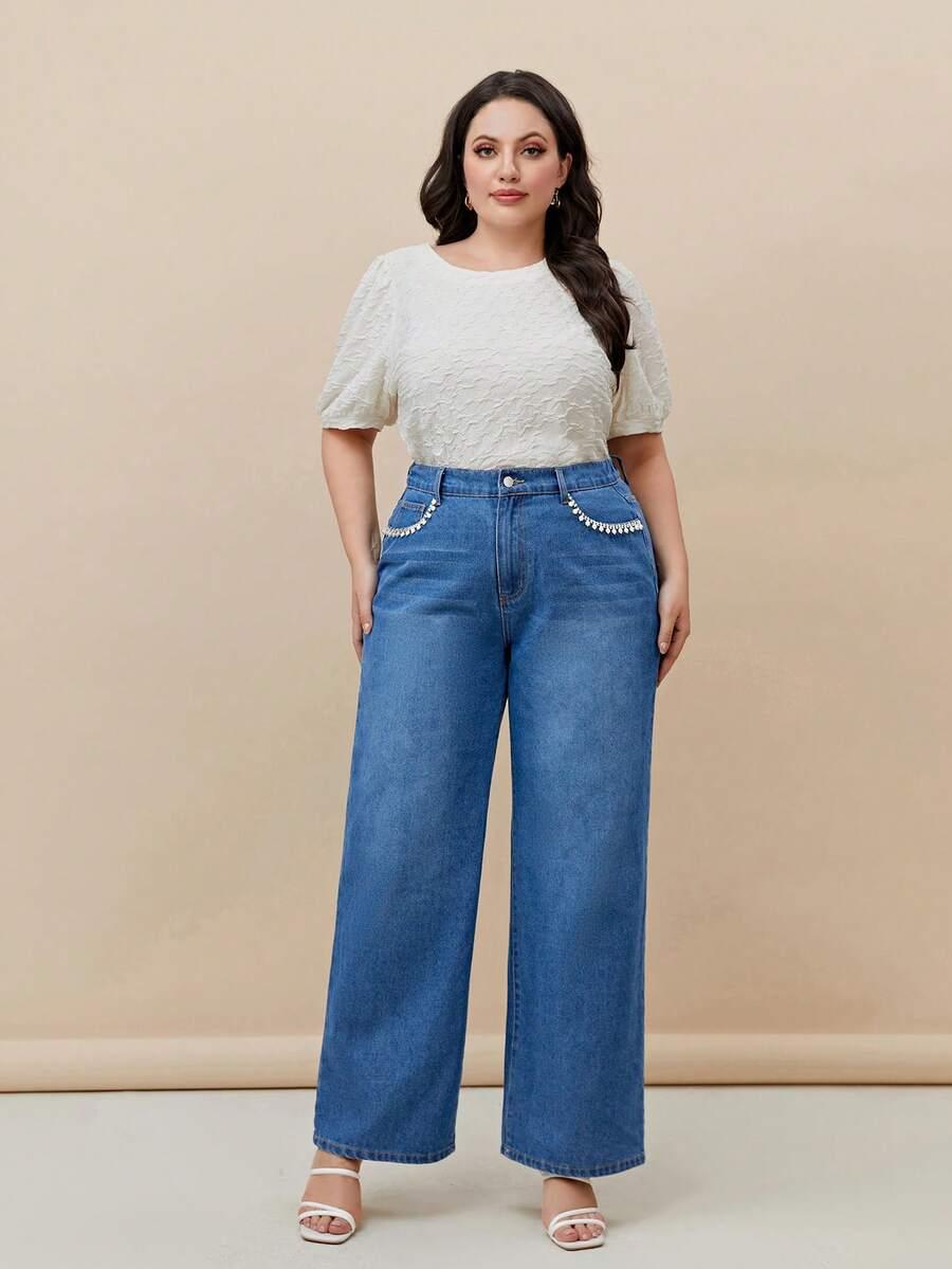 spodnie jeans zdobienie
