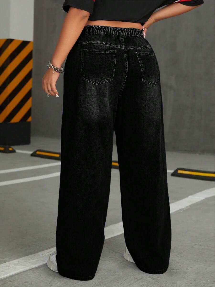 CZARNE SPODNIE JEANS