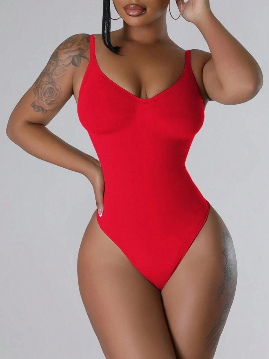 czerwone gładki body