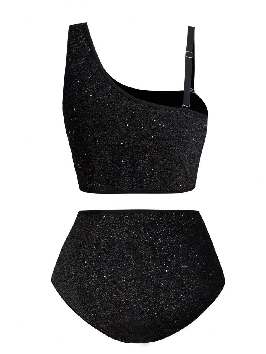 czarna góra od bikini zdobienie 