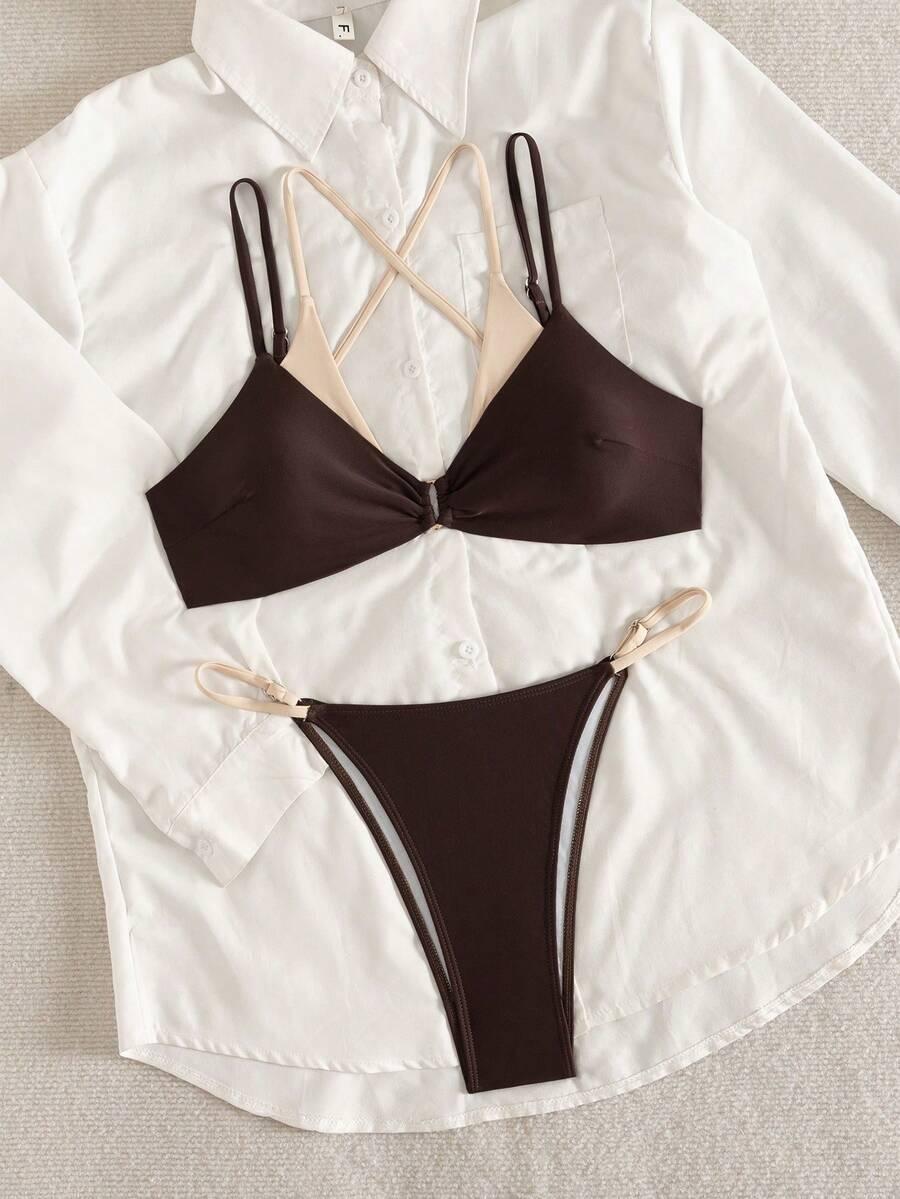 brązowy dół od bikini