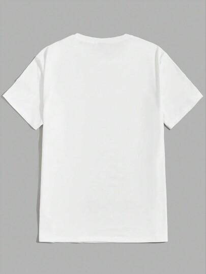 biały t-shirt nadruk