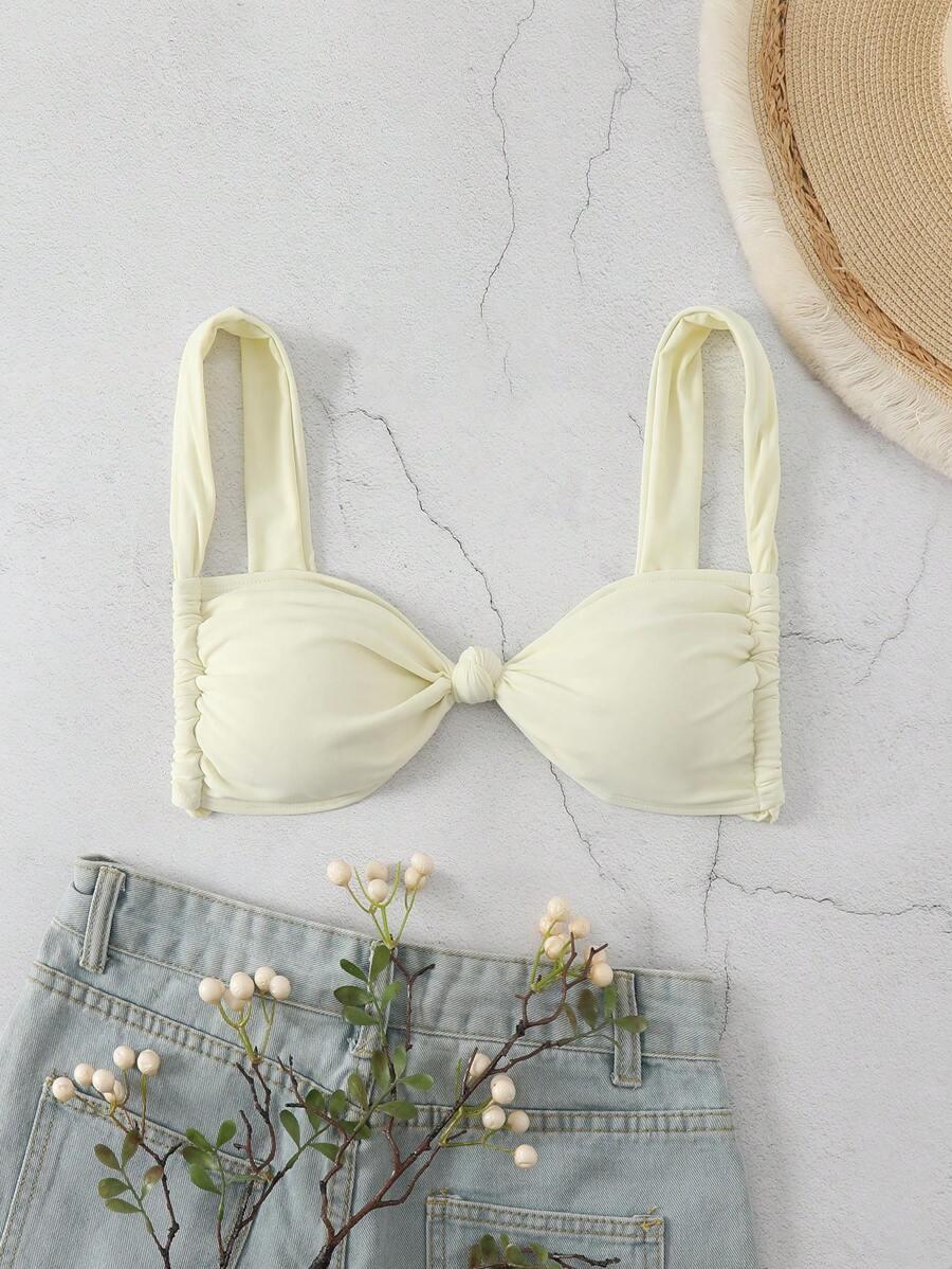 ŻÓŁTA GÓRA OD BIKINI WIĄZANIE splot