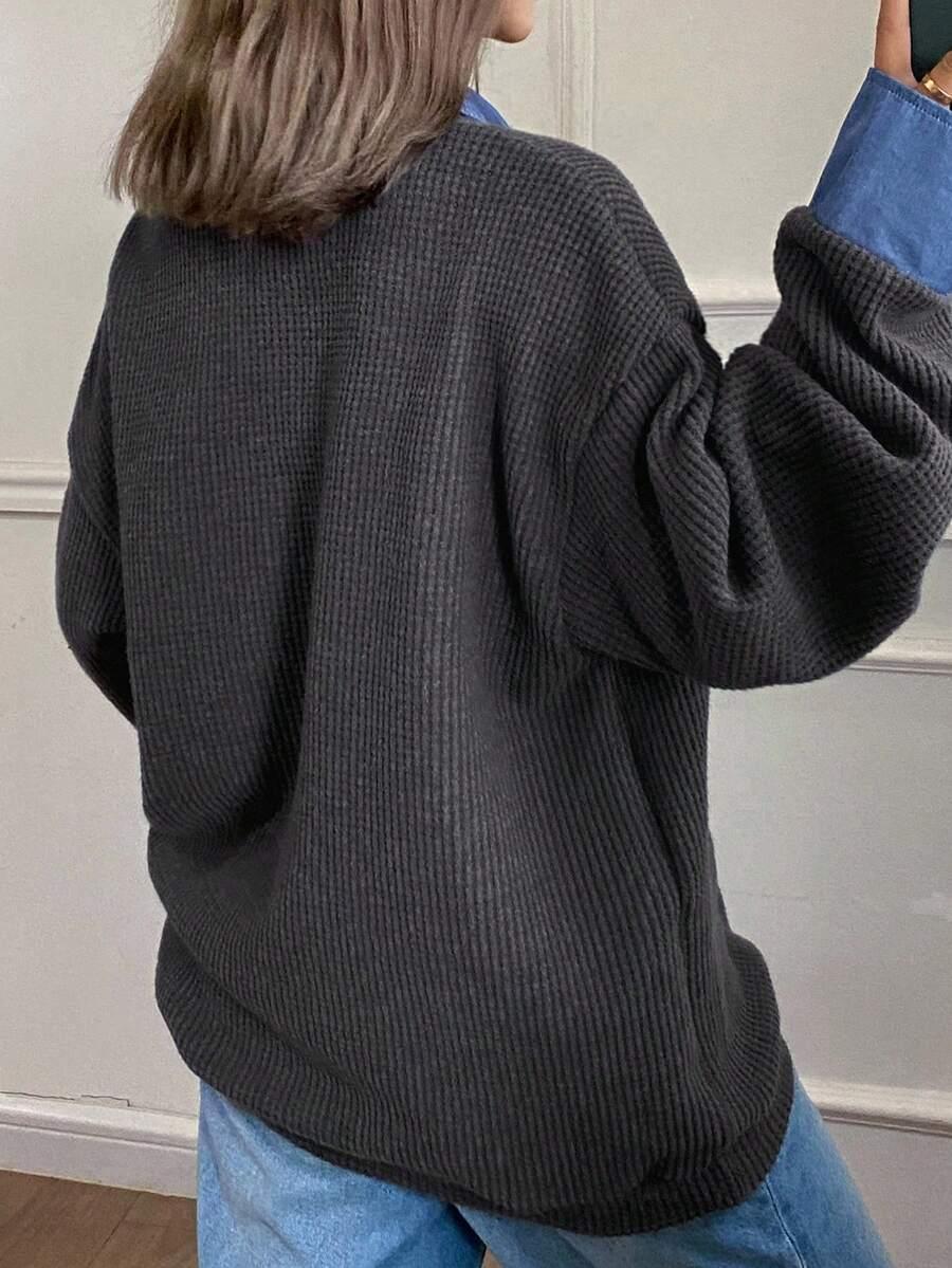 SWETER ŁĄCZENIE KOŁNIERZYK