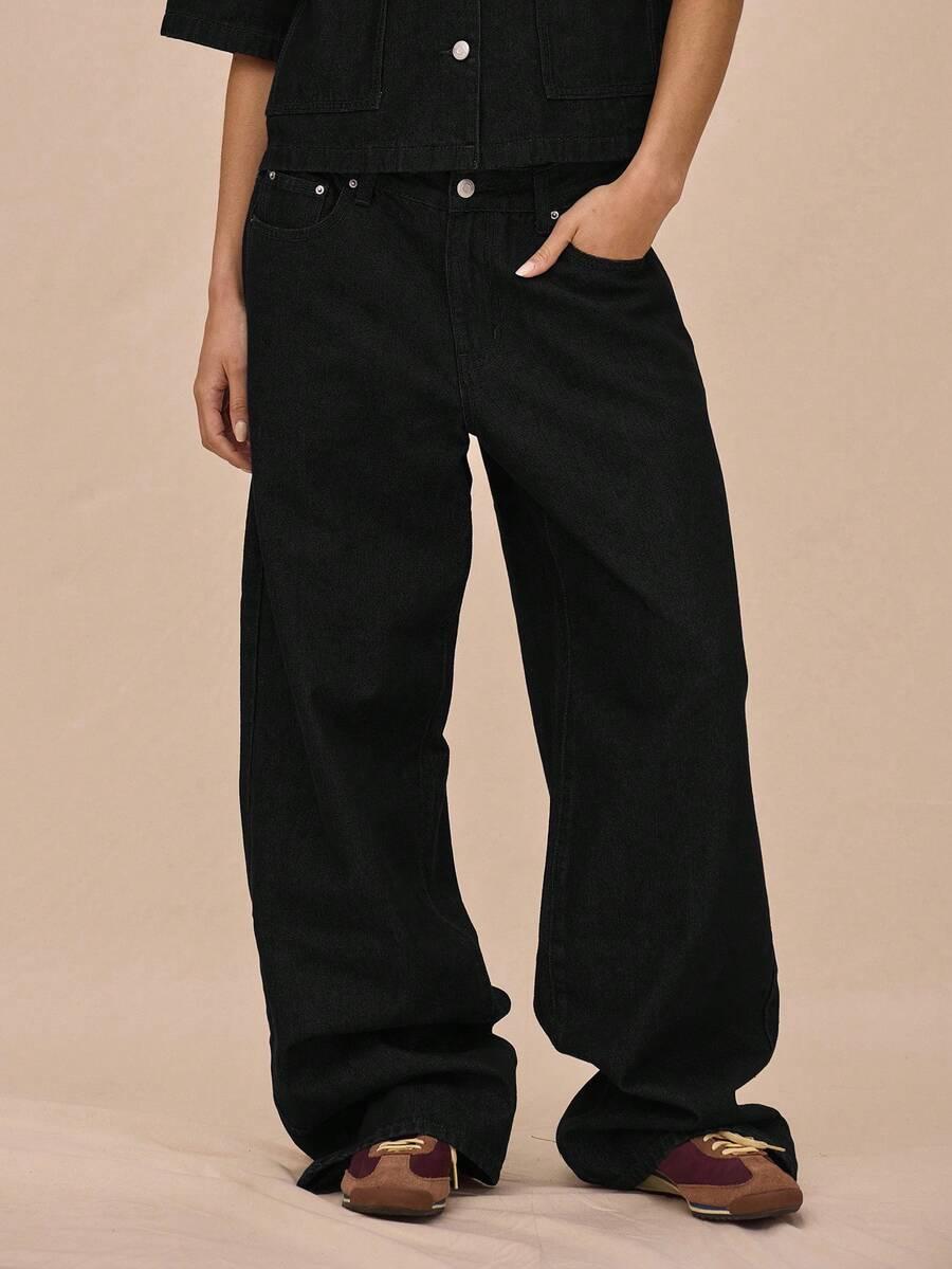 CZARNE SPODNIE JEANS
