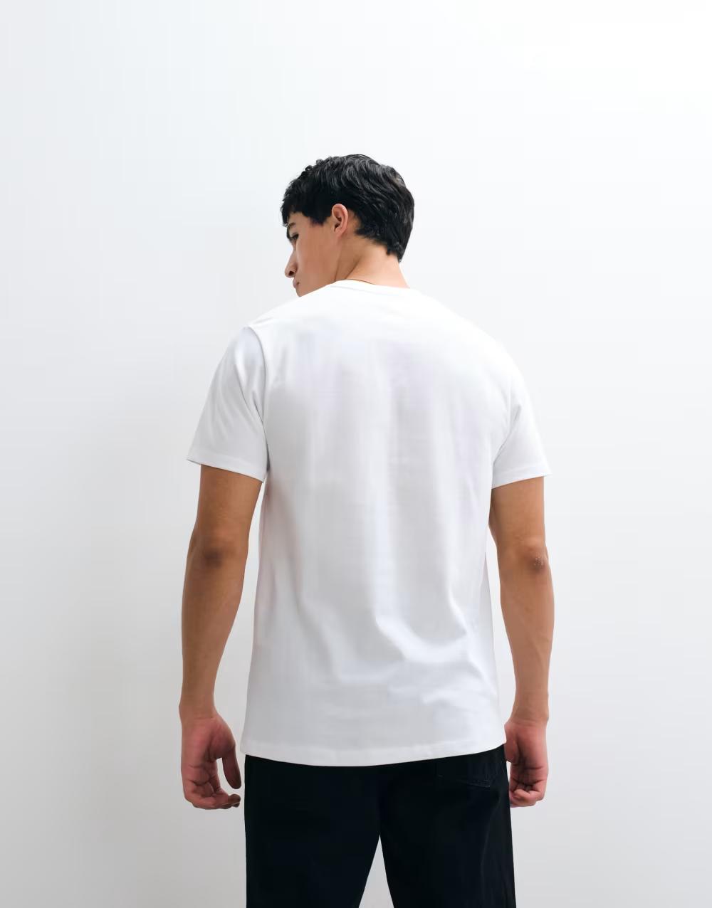KLASYCZNY BIAŁY T-SHIRT OKRĄGŁY DEKOLT