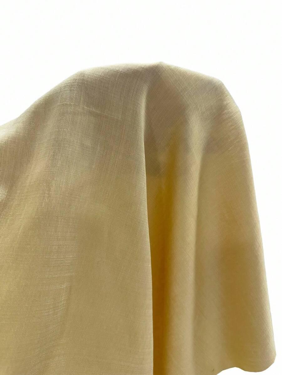 ŻÓŁTA SUKIENKA GUZIKI V-NECK