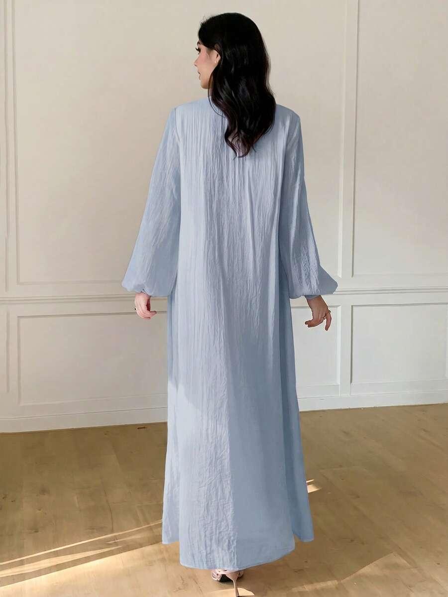 niebieska maxi sukienka