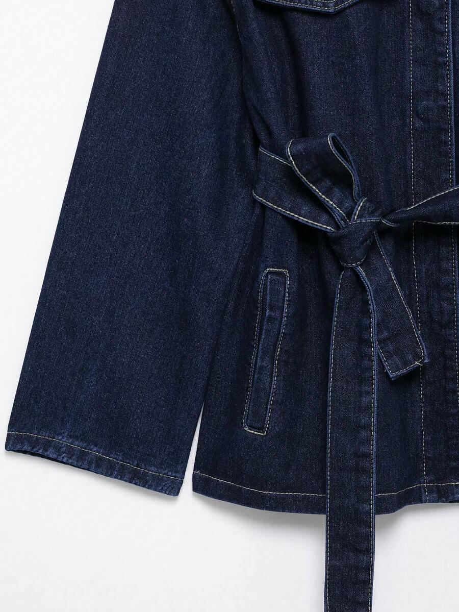 GRANATOWA KURTKA JEANS 