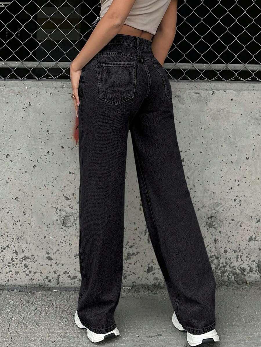 CZARNE SPODNIE JEANS
