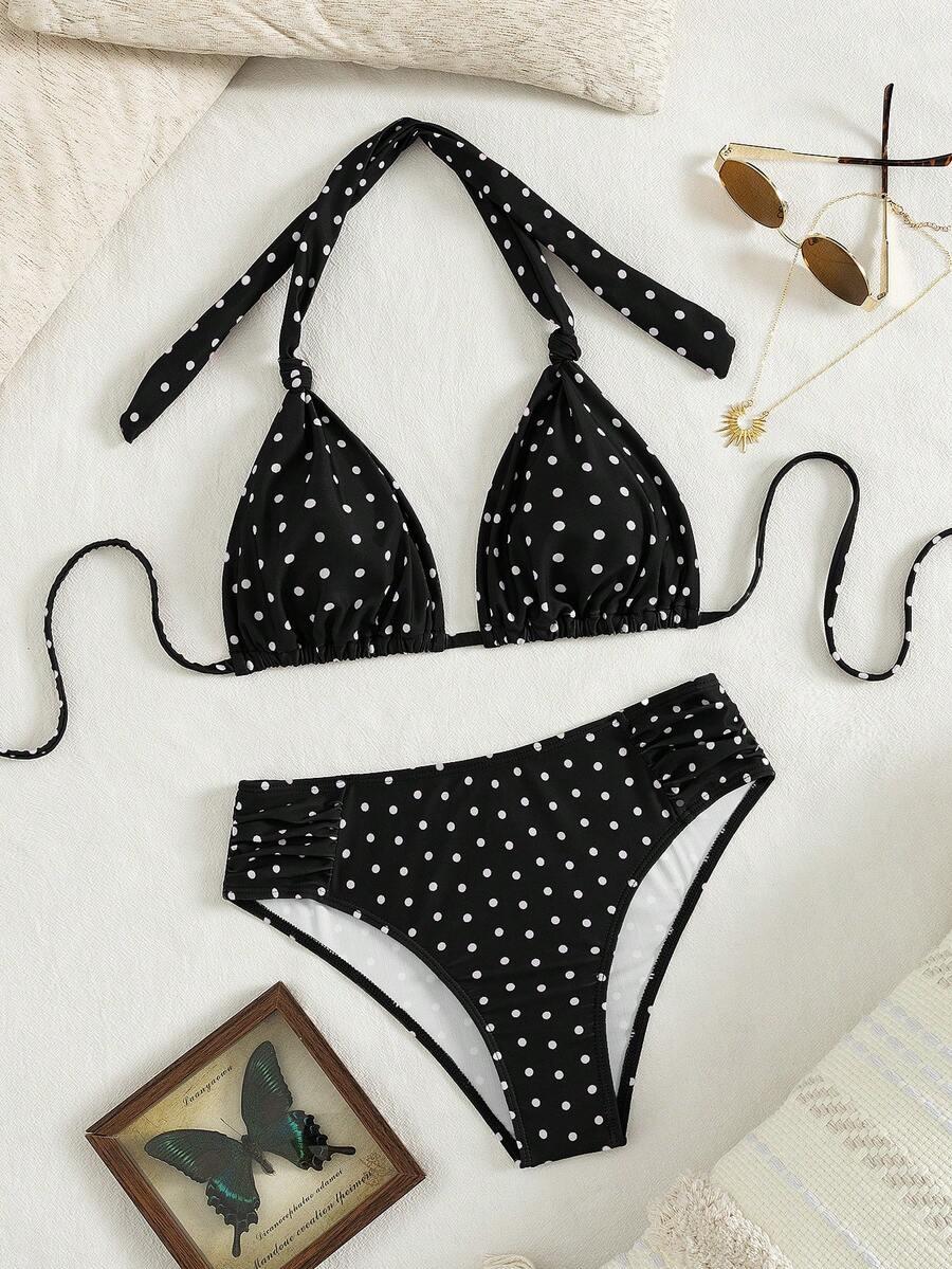 góra od bikini wzór groszki