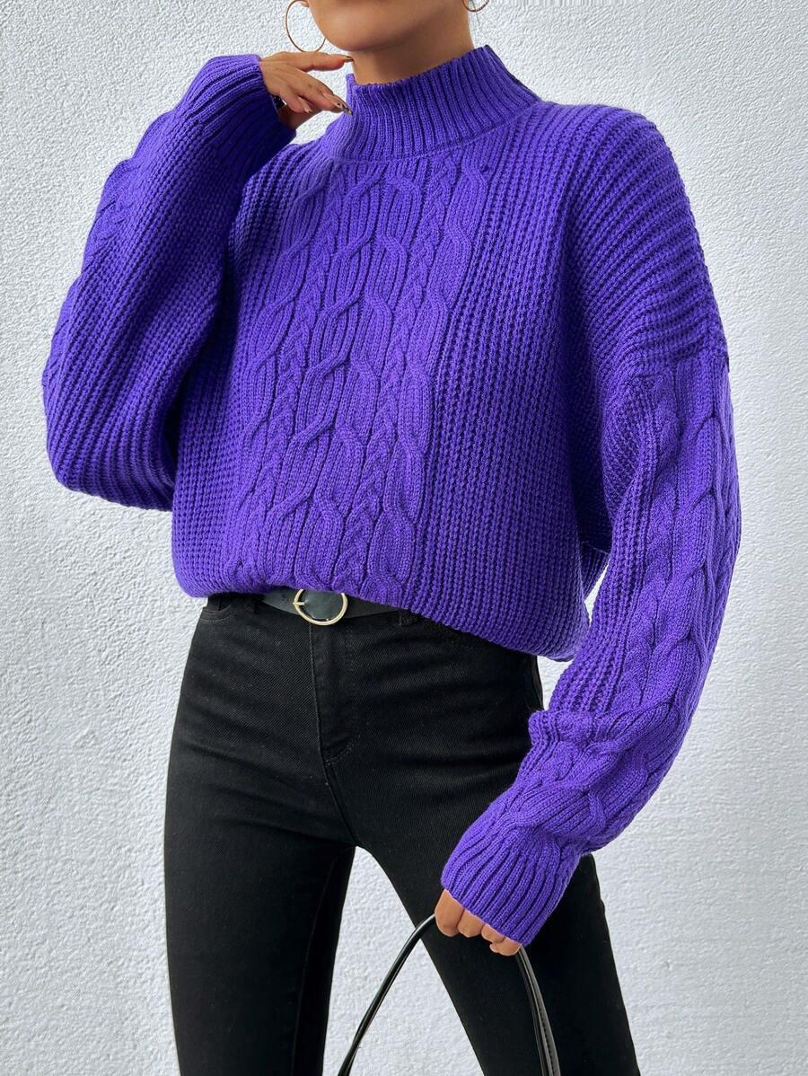 FIOLETOWY SWETER STÓJKA