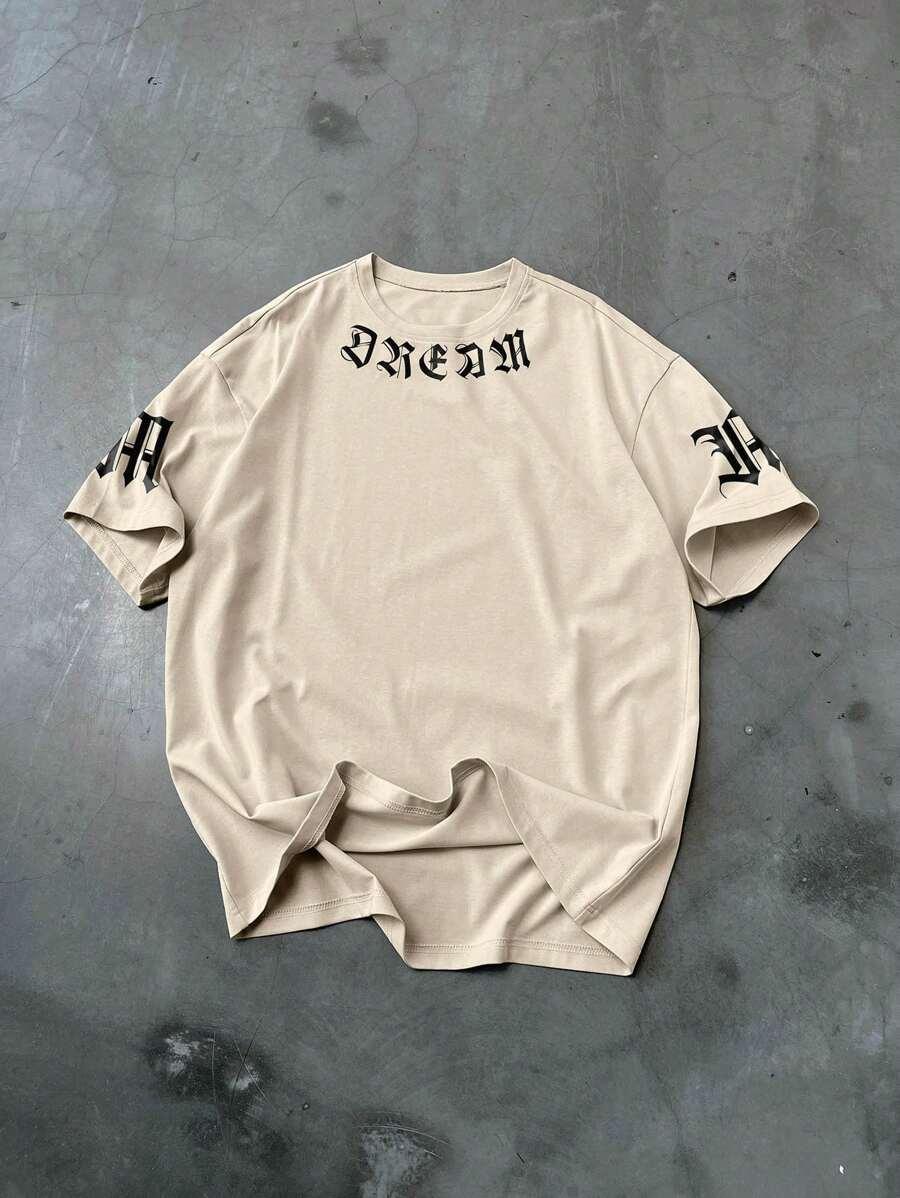 BEŻOWY T-SHIRT PRINT