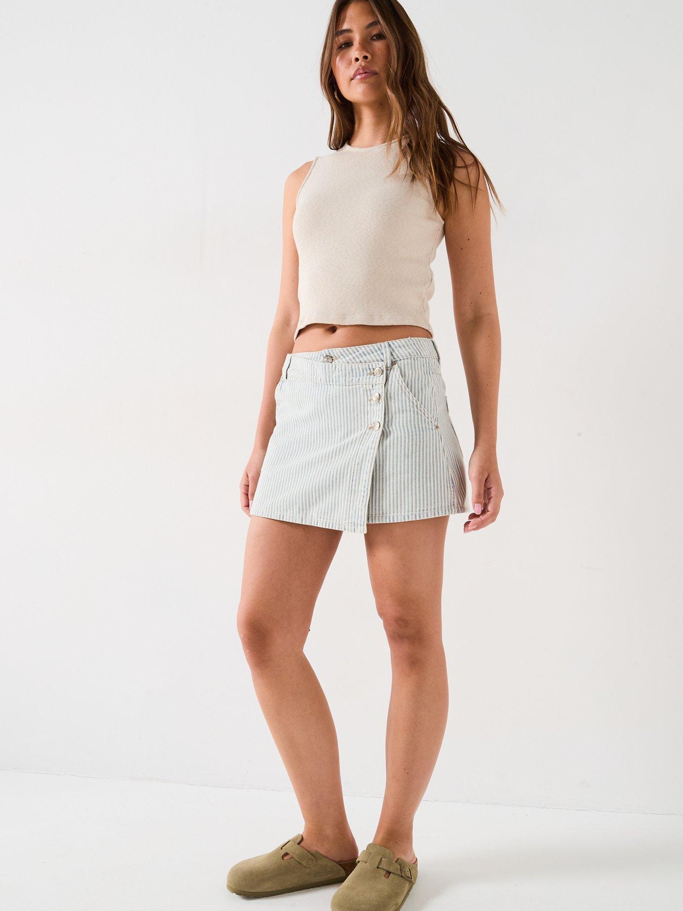 FREE PEOPLE SPÓDNICA MINI W PASKI 