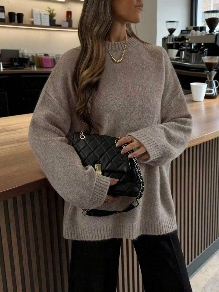 SZARY SWETER OVERSIZE