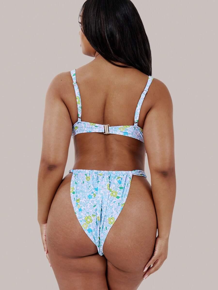 GÓRA OD BIKINI W ROŚLINNY WZÓR 