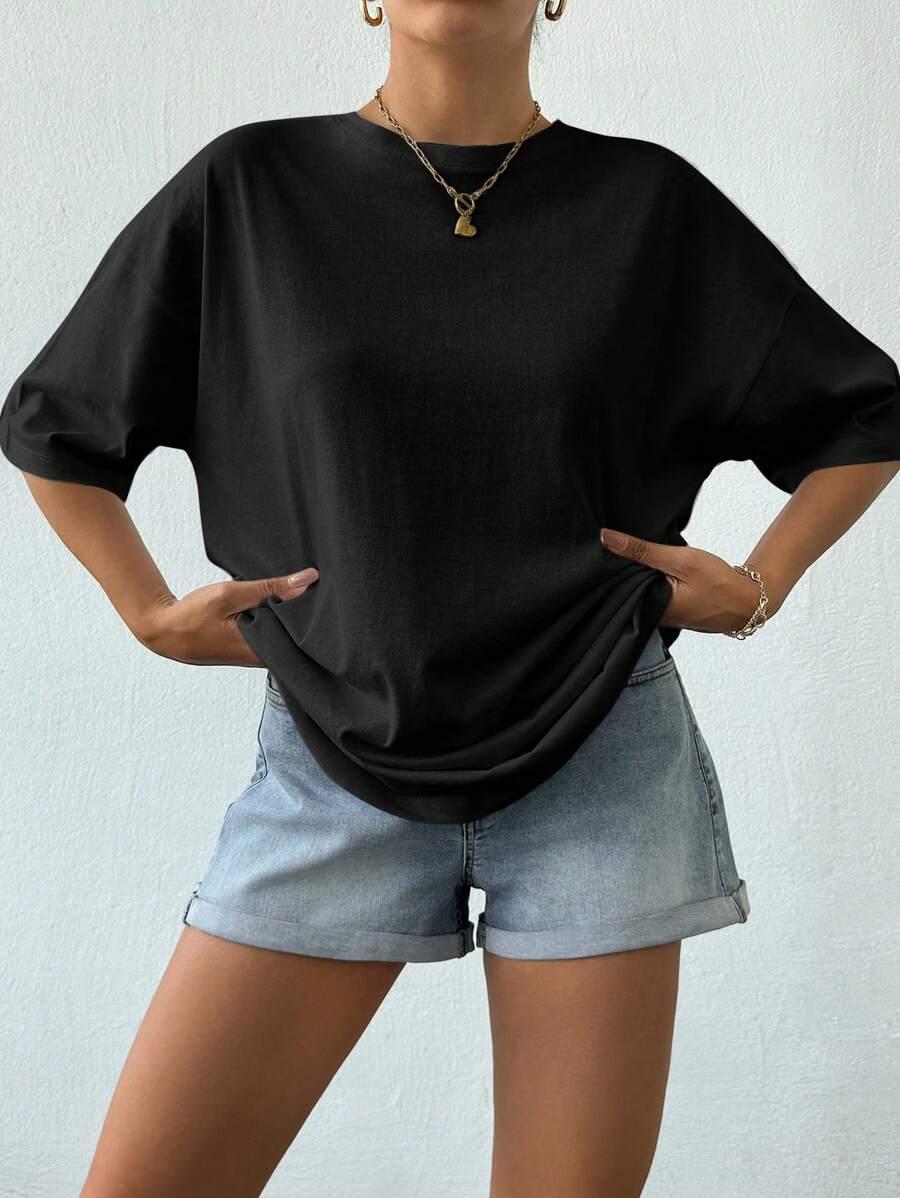 czarny t-shirt oversize