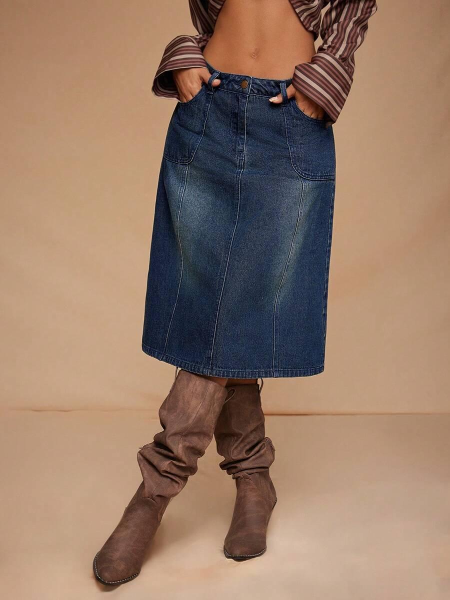 NIEBIESKA SPÓDNICA JEANS