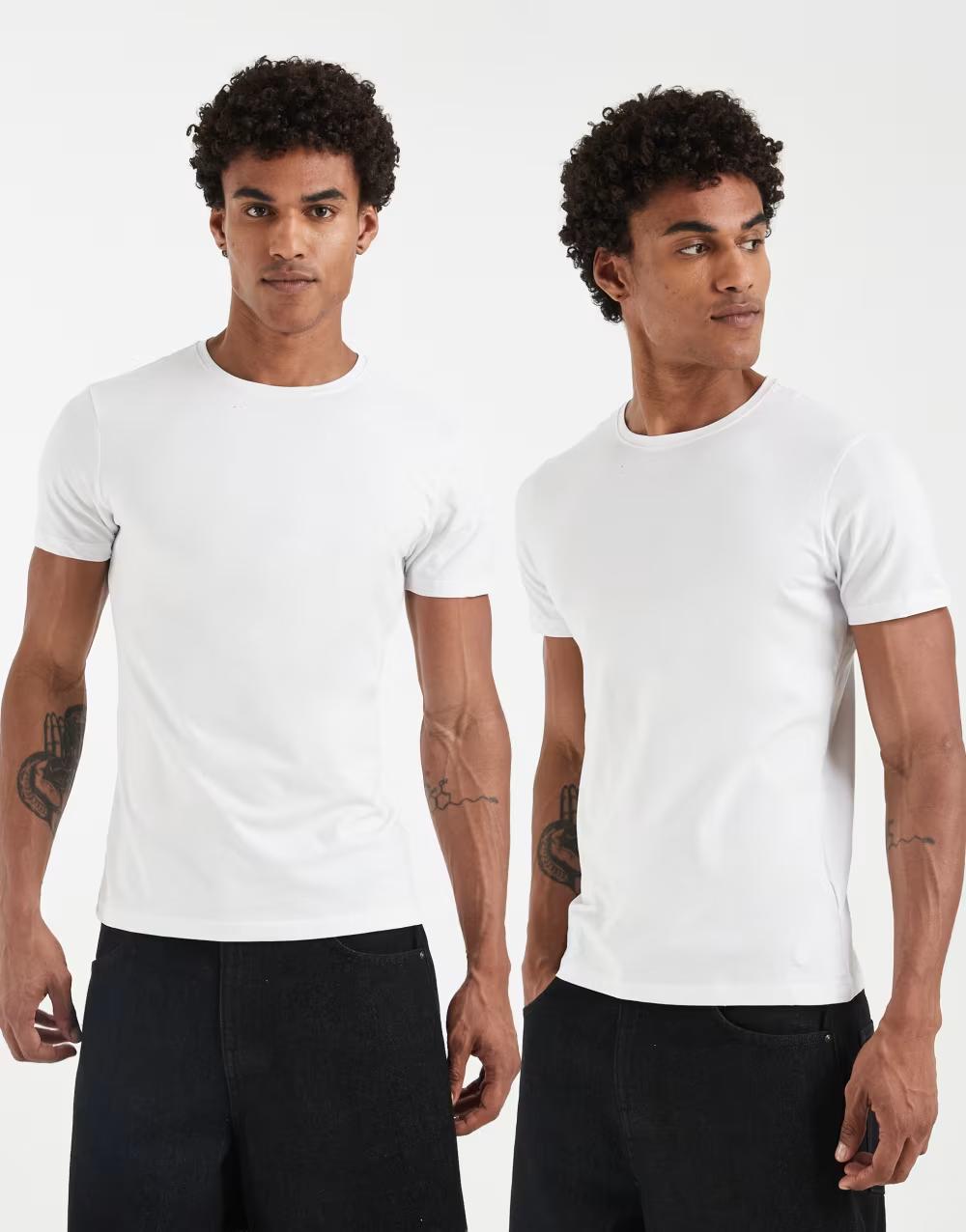 BIAŁY T-SHIRT OKRĄGŁY DEKOLT 2-pack