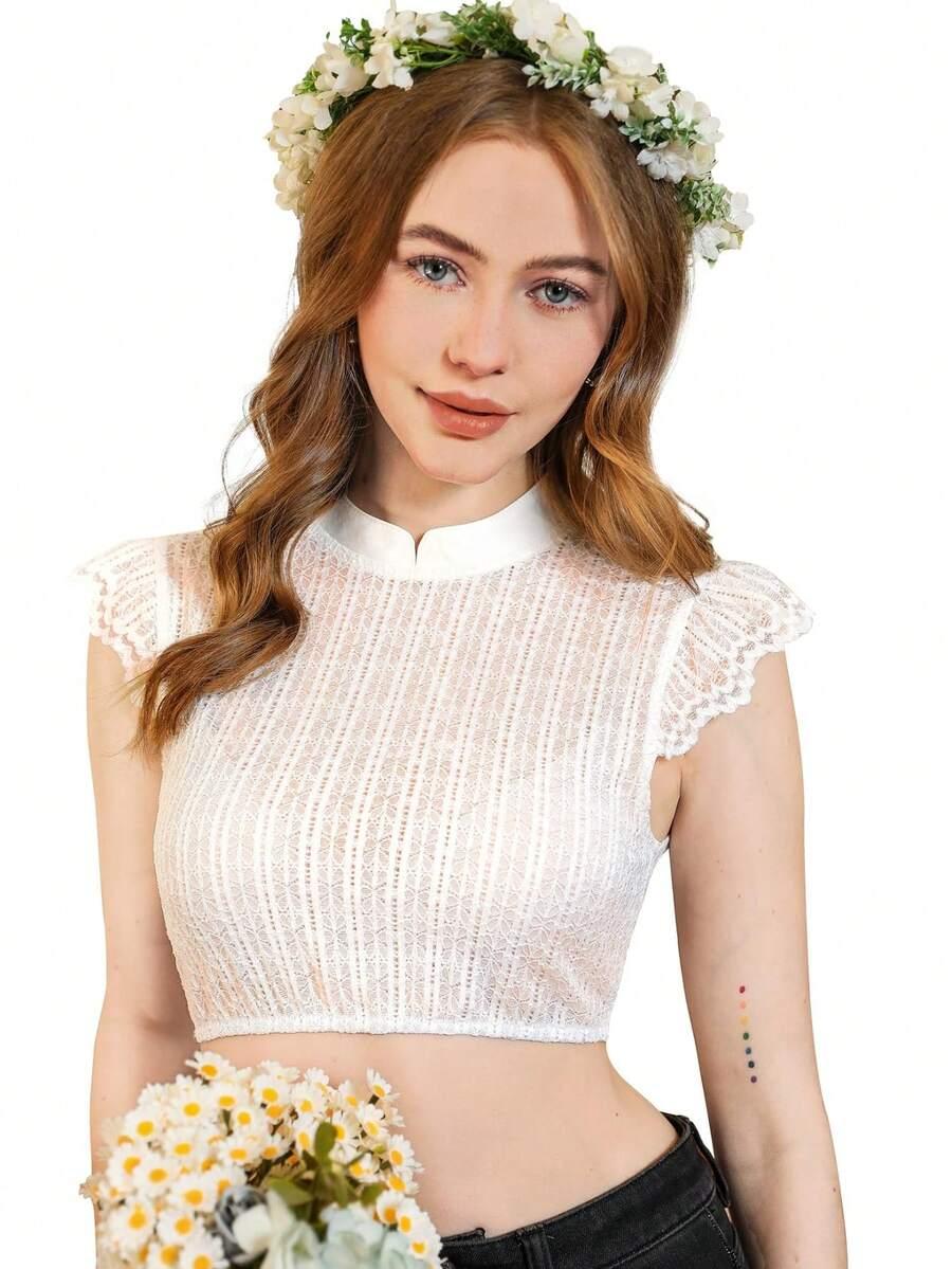 BIAŁY TOP KORONKA