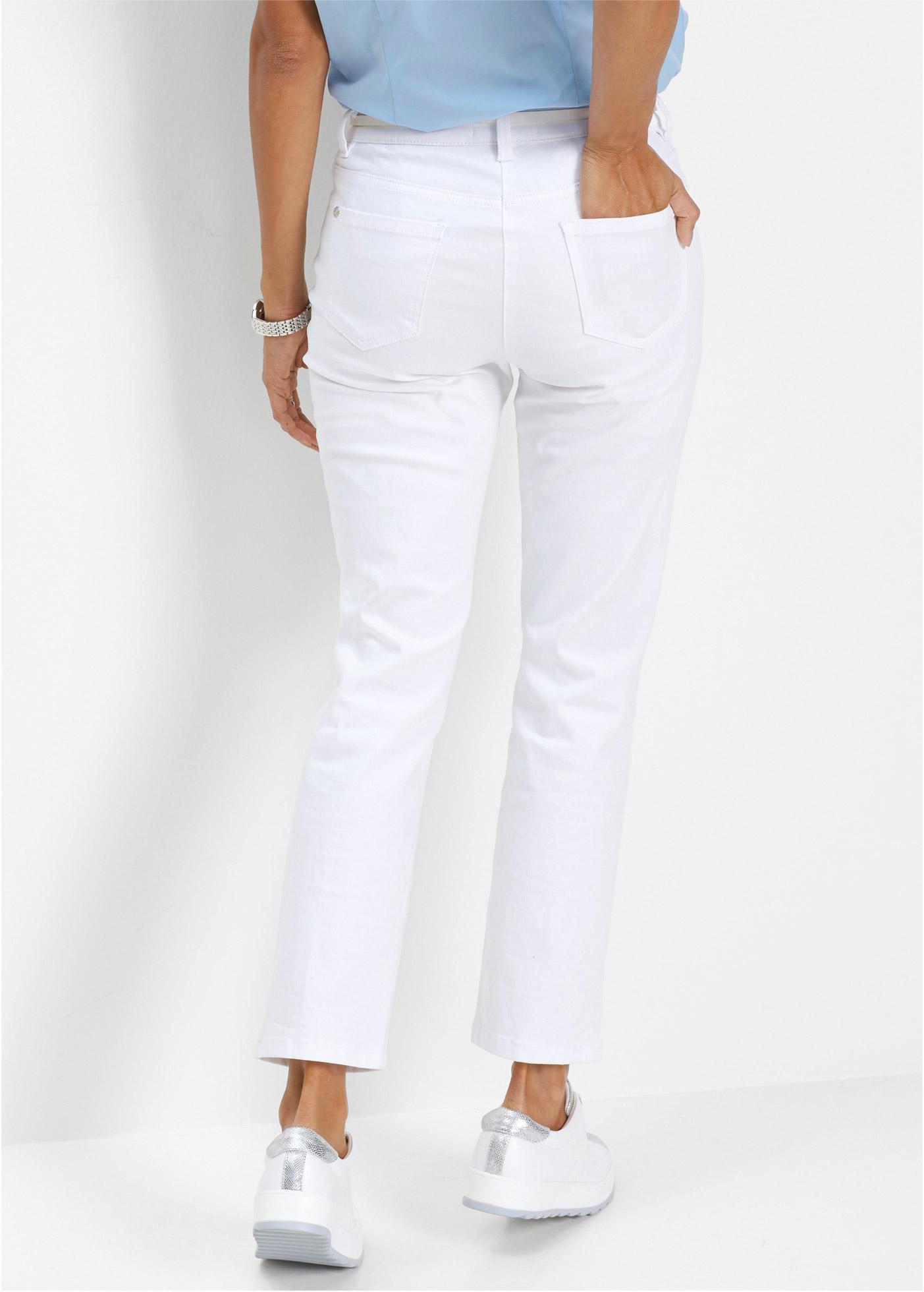 BIAŁE SPODNIE JEANS KIESZENIE