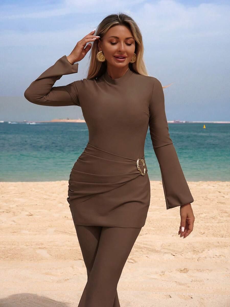 komplet plażowy bluzka spodnie zdobienie
