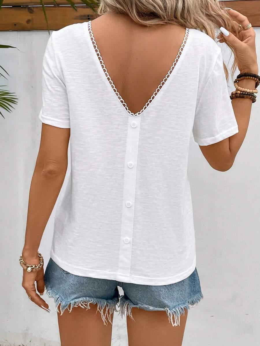 BIAŁA BLUZKA V-NECK