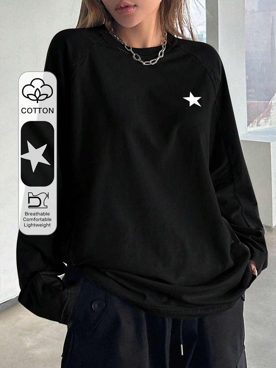 czarna bluzka oversize