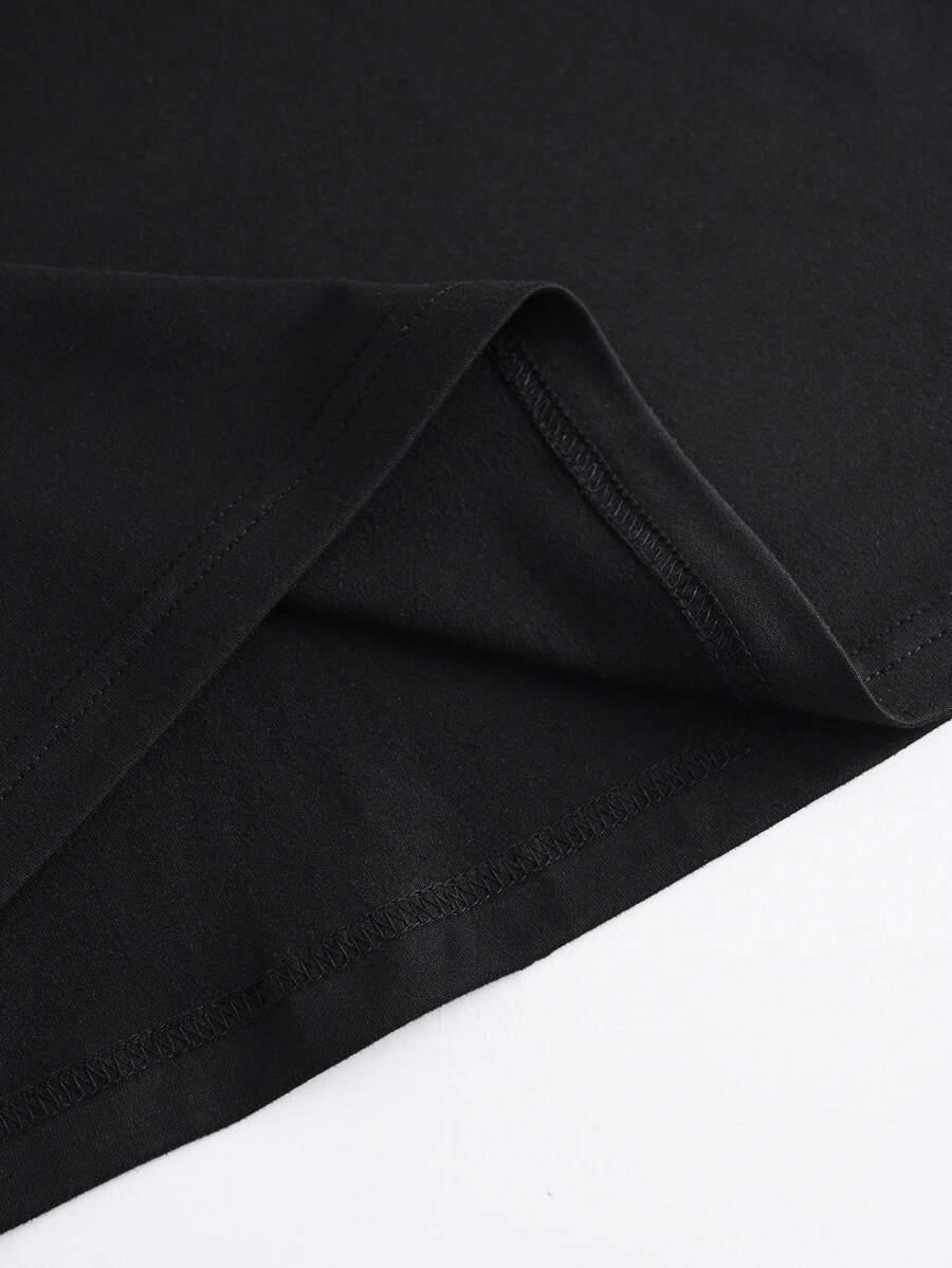 czarny t-shirt print 