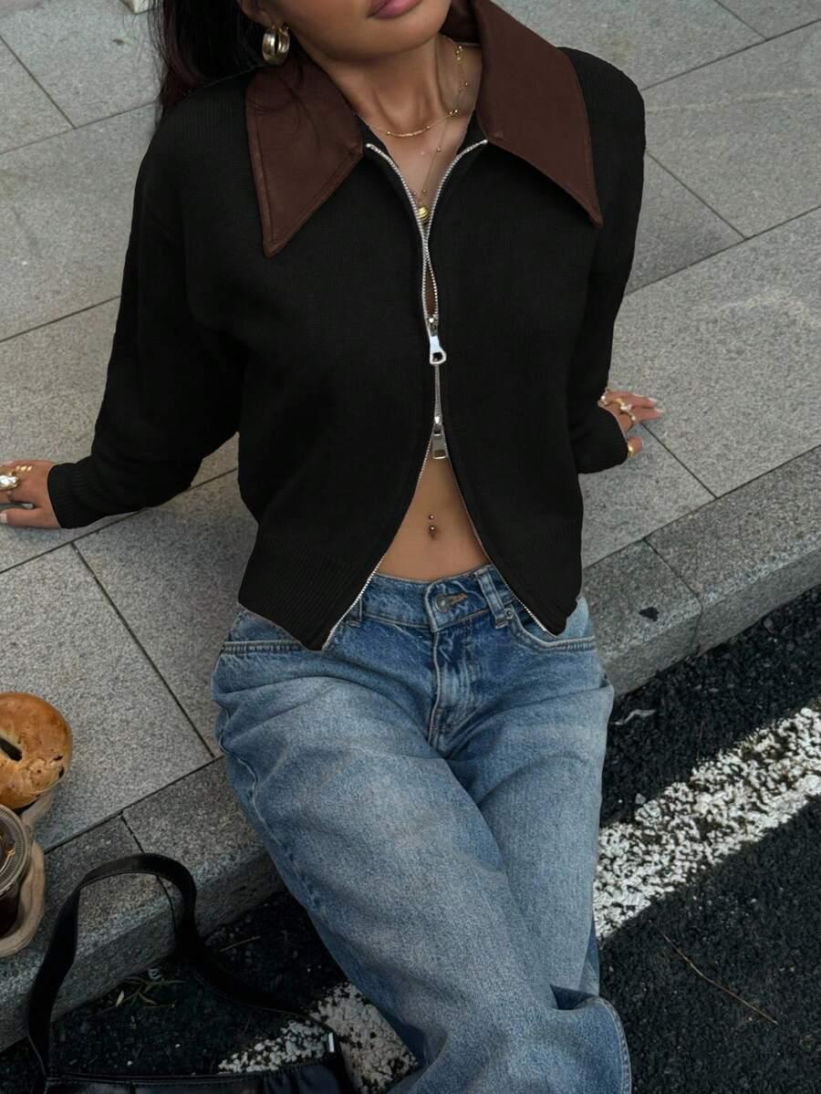 ROZPINANY SWETER ZAMEK