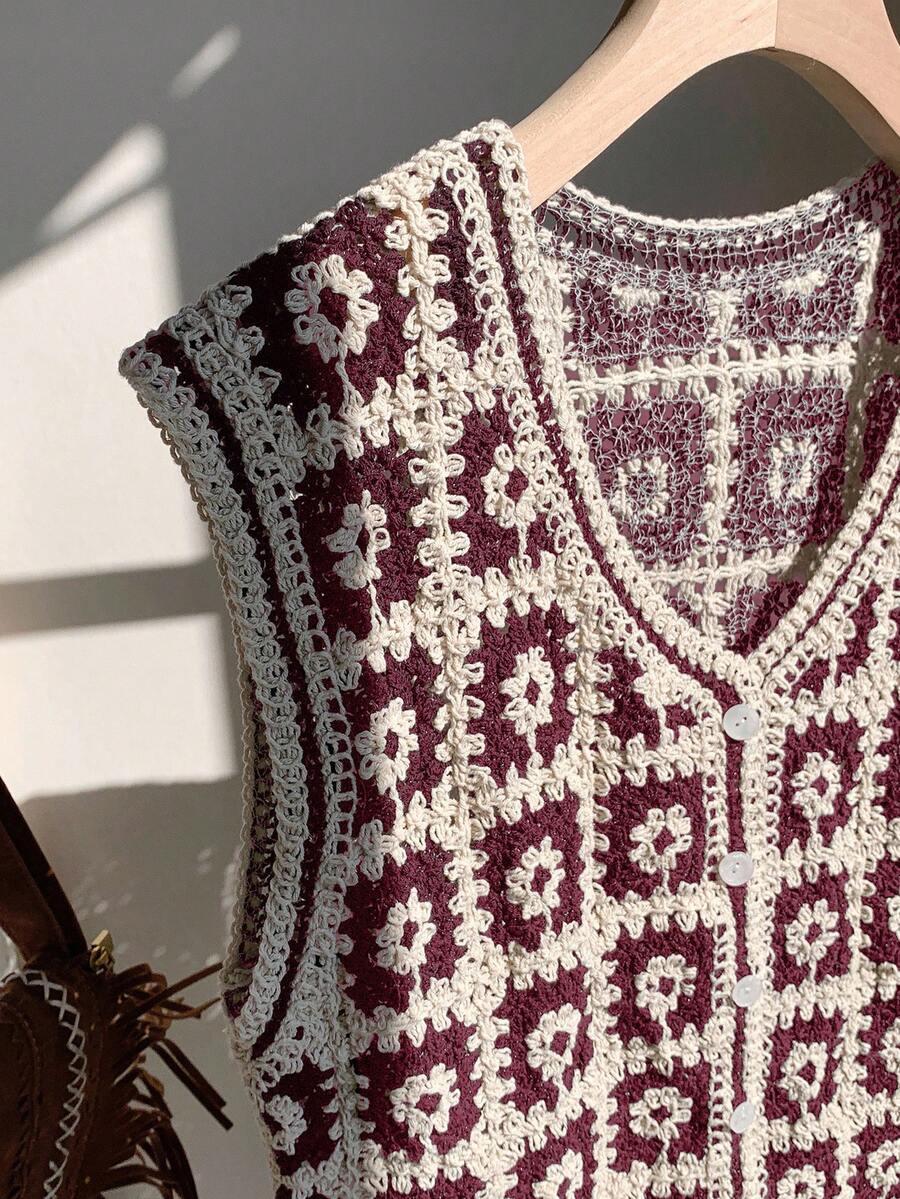SWETER BEZ RĘKAWÓW wzór