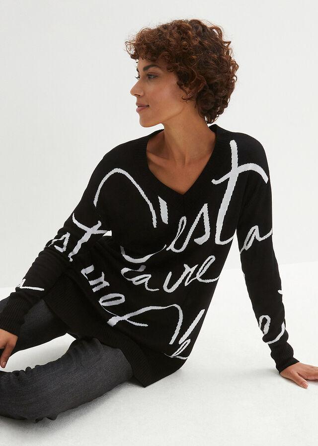 CZARNY SWETER PRINT 
