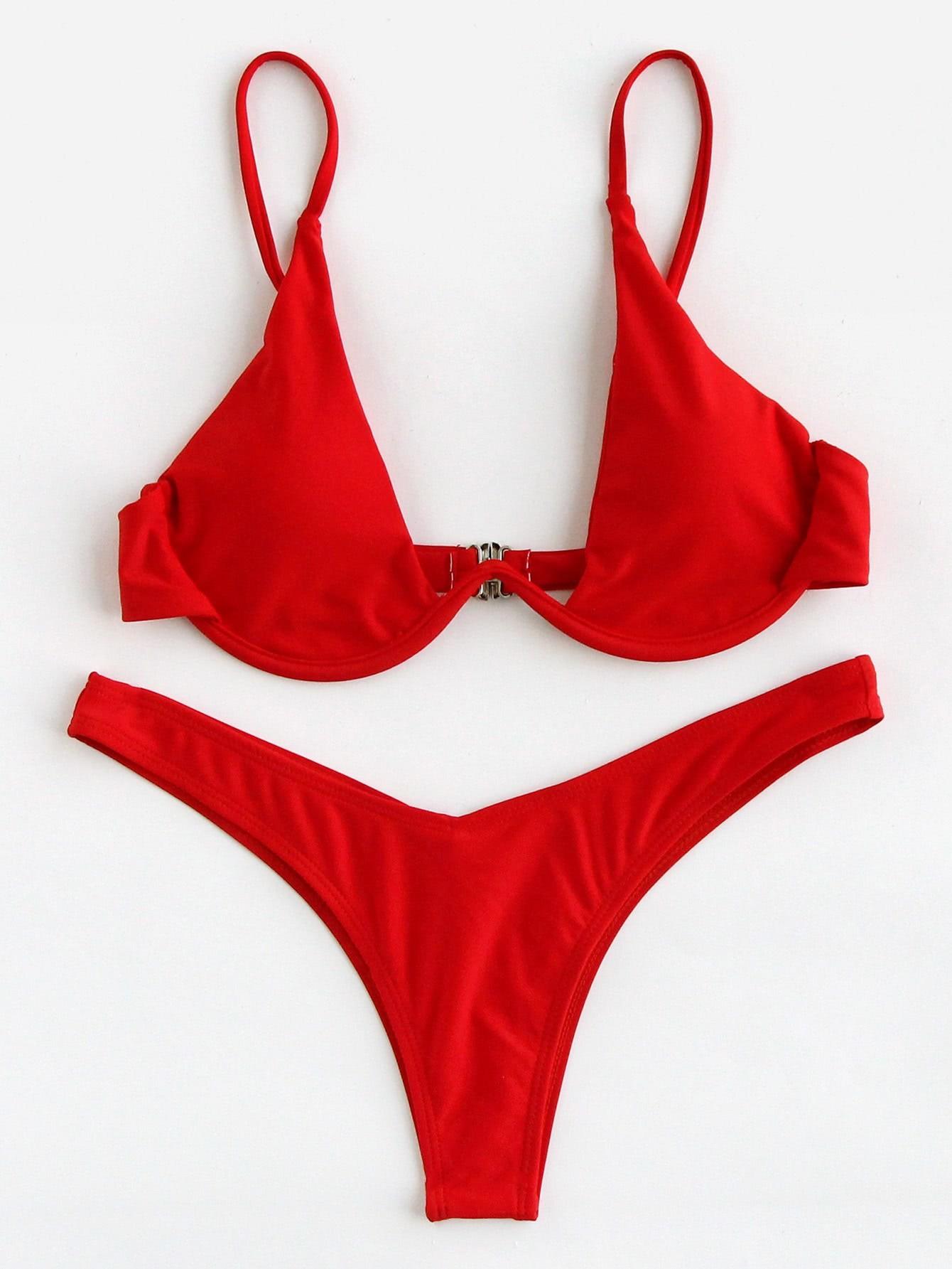 czerwony komplet bikini