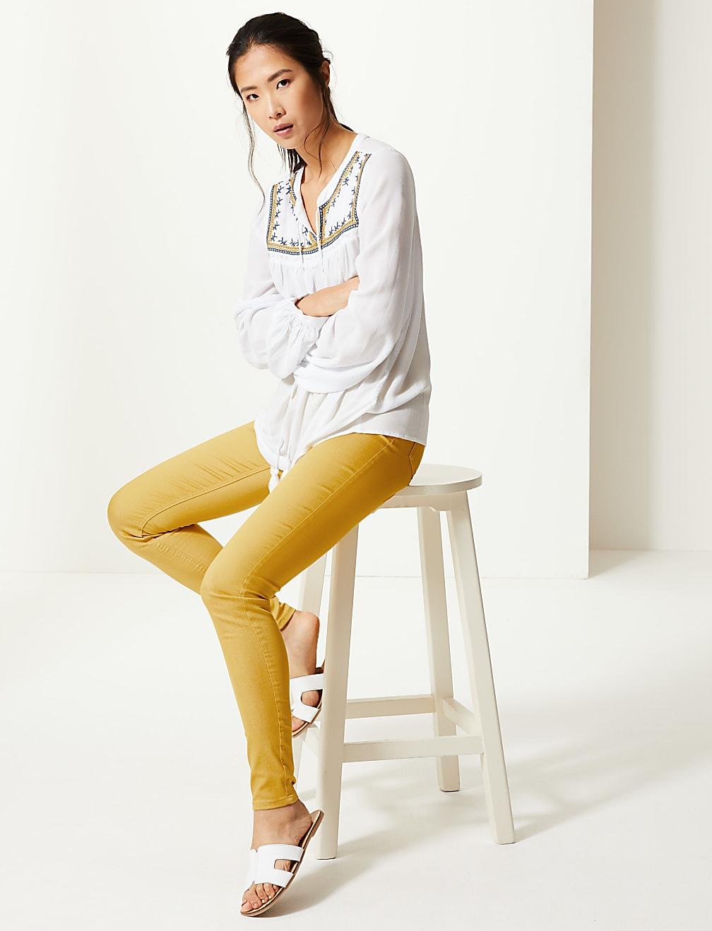 ŻÓŁTE SPODNIE CASUAL T57-8604-HN