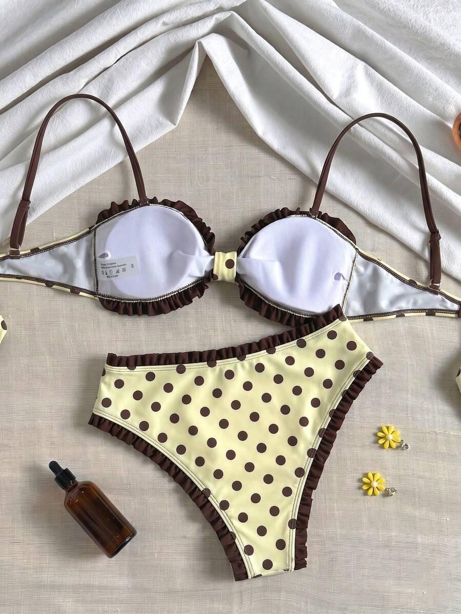 DWUCZĘŚCIOWE BIKINI DAMSKIE W GROSZKI
