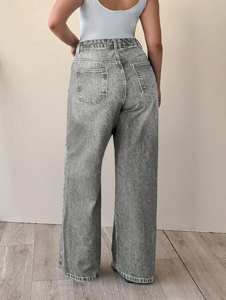 SZARE SPODNIE JEANS