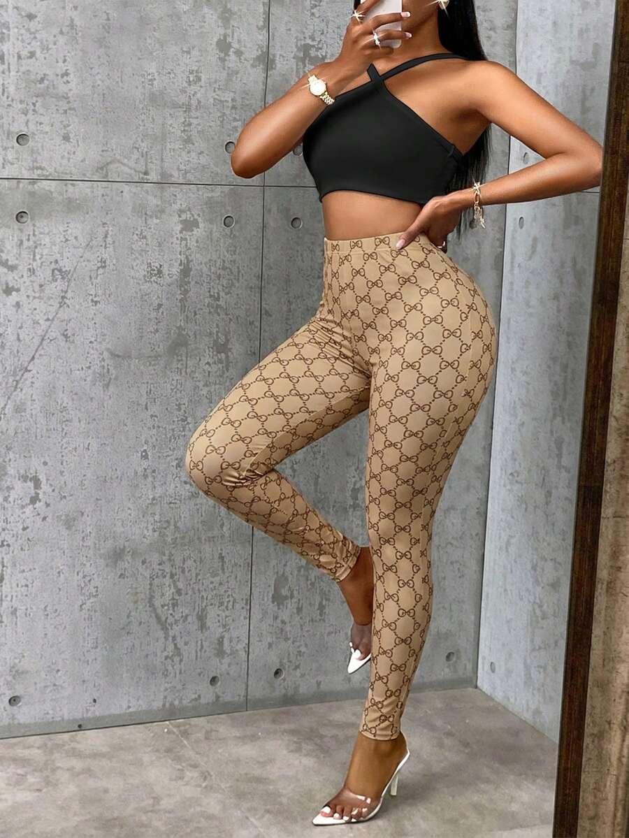 BEŻOWE LEGGINSY CASUAL