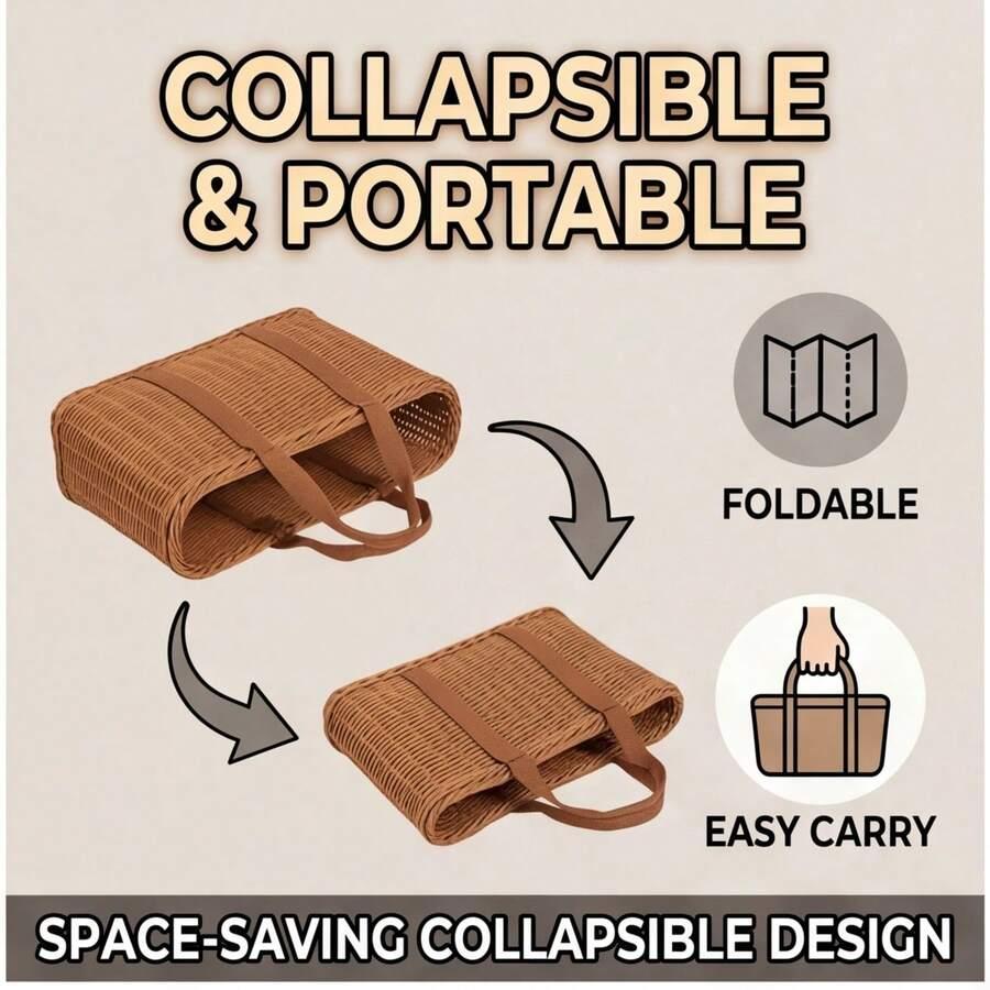 brązowy koszyk wiklinowy