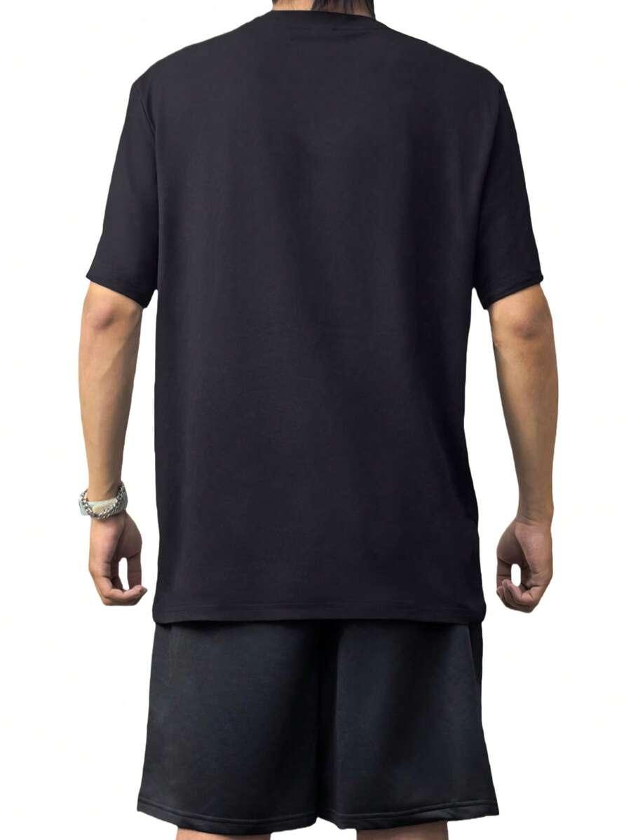 t-shirt okrągły dekolt nadruk