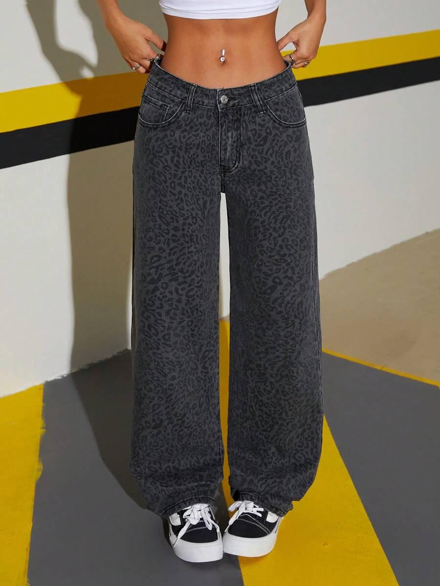 SZARE SPODNIE JEANS