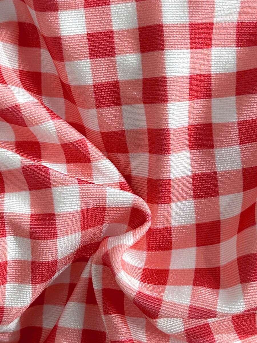 komplet bikini wzór kratka