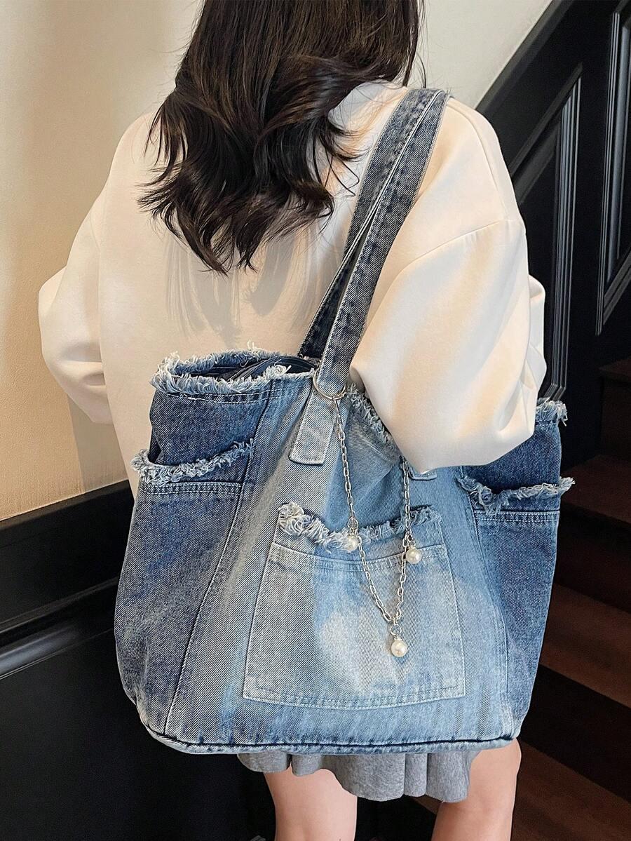 NIEBIESKA TOREBKA NA RAMIĘ JEANS