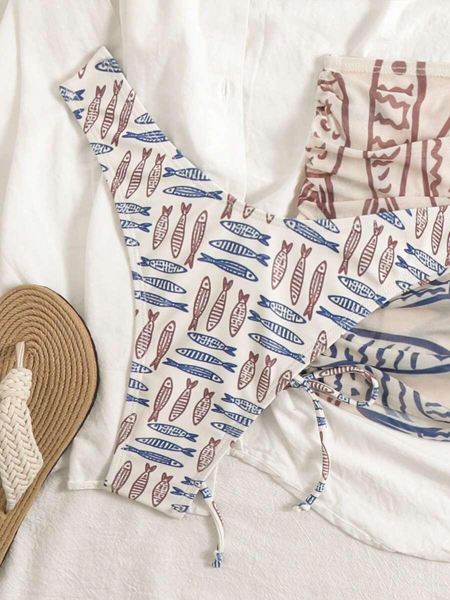 strój kąpielowy dwuczęściowy print