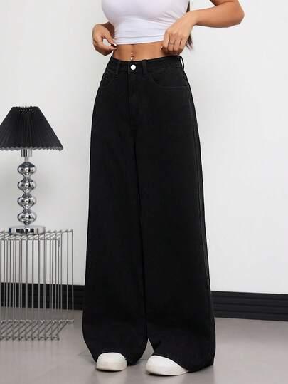 CZARNE SPODNIE JEANS